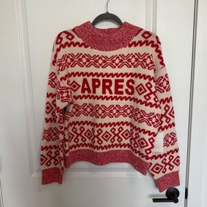 a new day Red and Cream Patterned Sweater